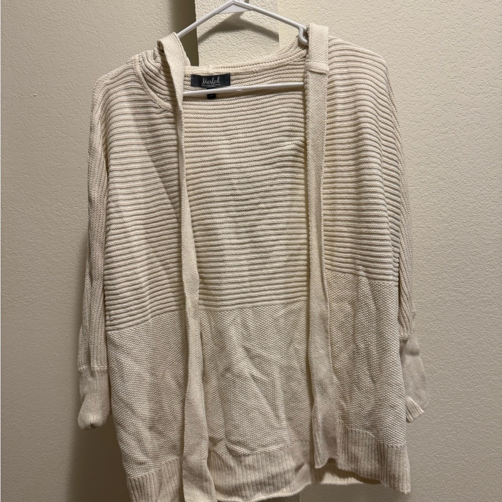 Cream Women's Sweater with Hood